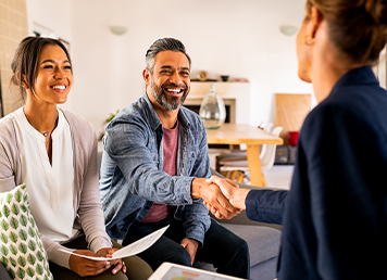 A couple talking to their new financial advisor